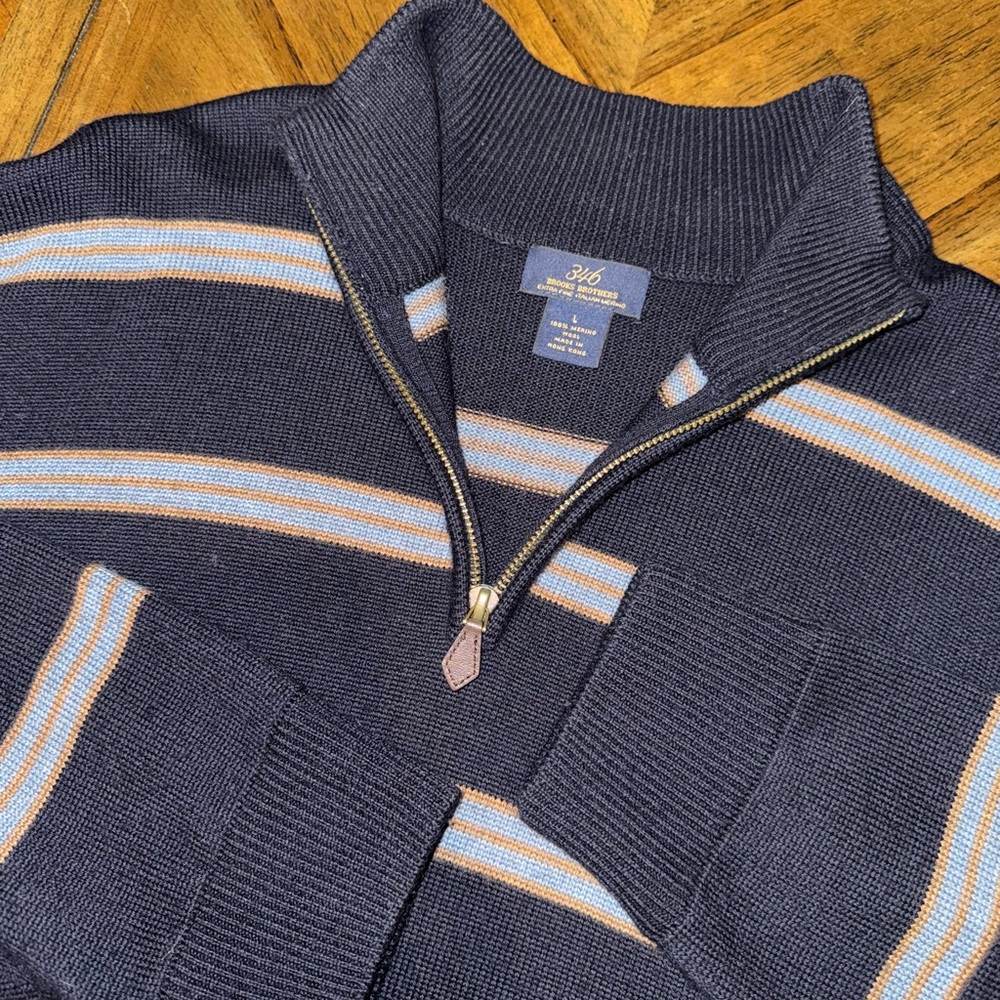 Brooks brothers 100% merino wool 1/4 zip
